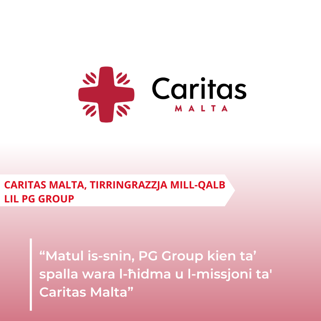 Featured image for “Caritas Malta tirringrazzja lil PG Group għall-appoġġ tagħhom favur persuni fil-bżonn”